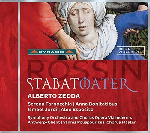 CD cover for Rossini’s Stabat Mater, featuring a sorrowful woman’s face.