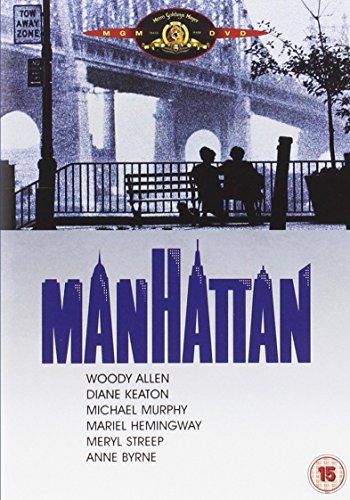 Manhattan" DVD cover with silhouetted figures on a bridge and city skyline.