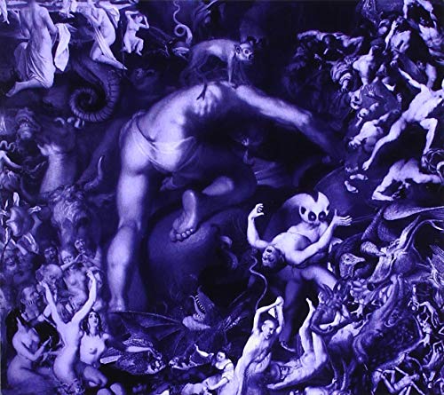 CD cover: crowded, surreal, blue-toned painting of dancing figures.