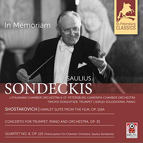 CD cover featuring a portrait of conductor Saulius Sondeckis in memoriam.