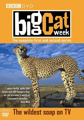 DVD cover for “Big Cat Week” featuring a cheetah in a savanna landscape.