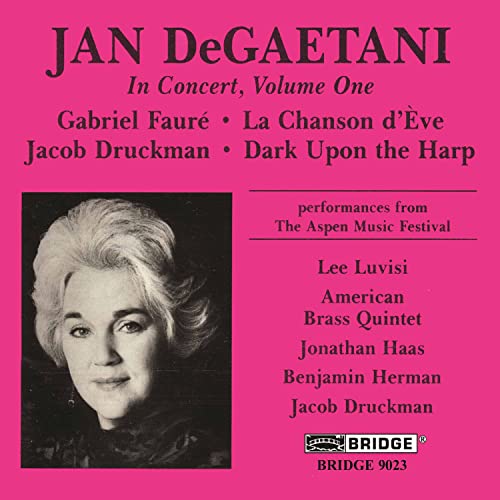 CD cover featuring a portrait of singer Jan deGaetani in pink.