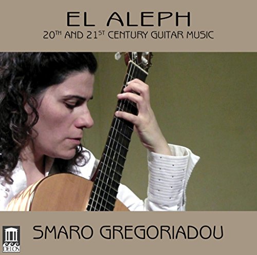 Woman playing acoustic guitar on CD cover, titled “El Aleph.”