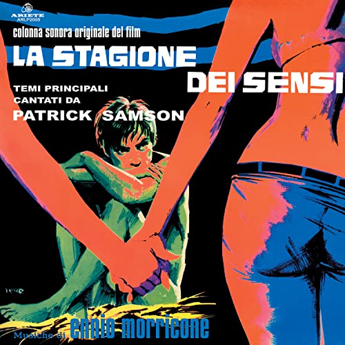 Album cover for Ennio Morricone’s “La Stagione Dei Sensi” with bold, colorful artwork.