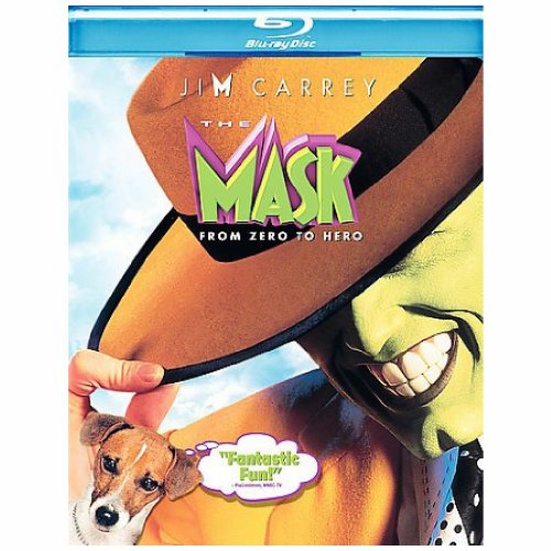 The Mask" Blu-ray cover featuring Jim Carrey in green mask and cowboy hat.