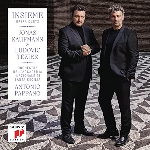 Album cover featuring Jonas Kaufmann and Ludovic Tézier in formal wear.