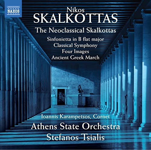 CD cover for Nikos Skalkottas’ neoclassical works with Greek columns.