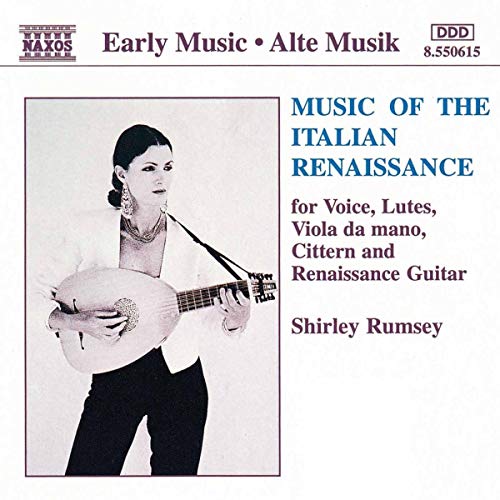 CD cover: woman with lute, text “Music of the Italian Renaissance.”