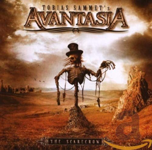 Avantasia album cover featuring a skeletal scarecrow in a field.