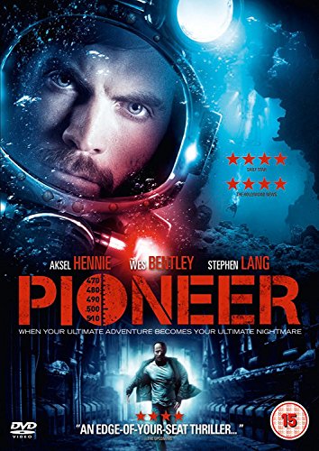 DVD cover for "Pioneer" featuring a diver and underwater oil rig.