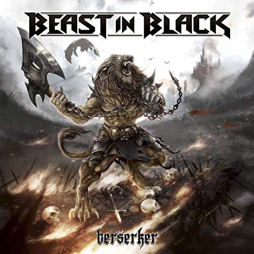 Album cover for Beast In Black’s “Berserker” featuring a warrior-lion hybrid.
