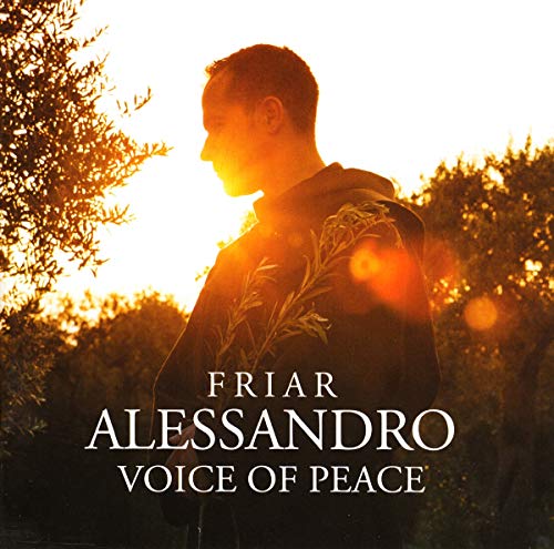 CD cover featuring Friar Alessandro in silhouette against a sunset.