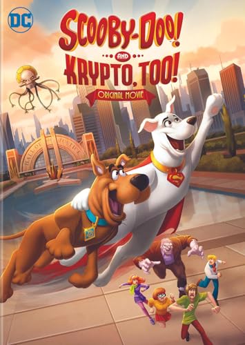 Scooby-Doo, Krypto, and the Mystery Inc. gang on DVD cover art.
