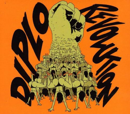 CD cover for Diplo’s “Revolution” featuring a fist and crowd illustration.