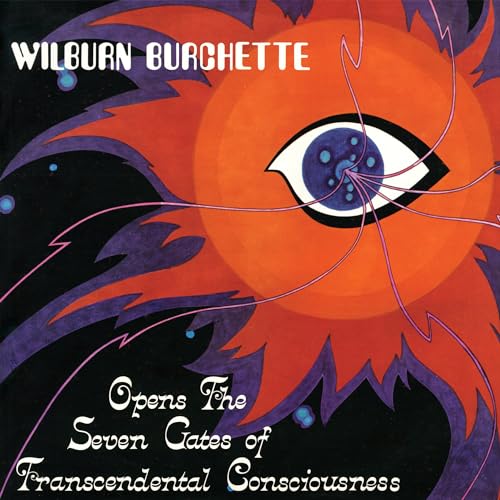 Album cover featuring an orange sun with an eye, purple swirls, and text.