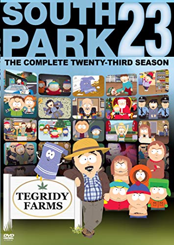 South Park Season 23 DVD cover featuring cartoon characters and Tegridy Farms.