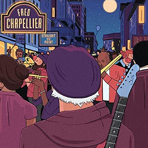 CD cover: illustrated jazz band performing in a nighttime city scene.