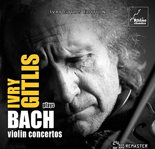 CD cover featuring violinist Ivry Gitlis with text "Ivry Gitlis plays Bach.