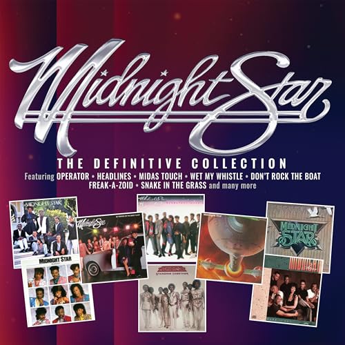 CD cover for Midnight Star The Definitive Collection featuring band photos and song titles.