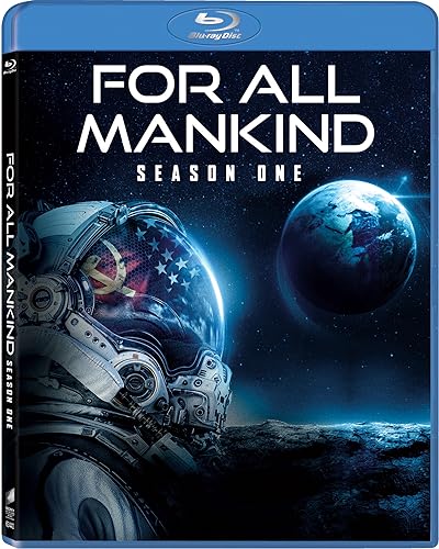 Blu-ray cover for “For All Mankind” featuring an astronaut and Earth.