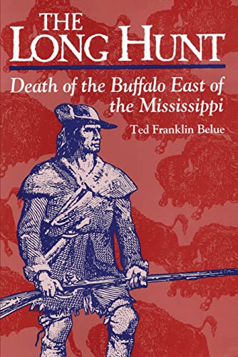 Book cover: frontiersman with rifle, buffalo in background, red text.