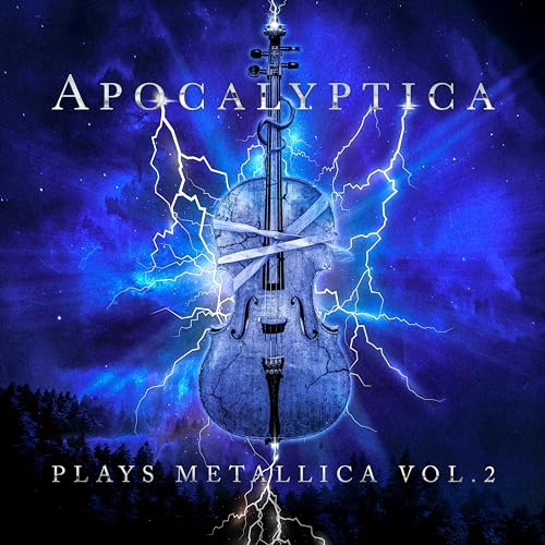 Apocalyptica album cover featuring a cello engulfed in blue lightning.