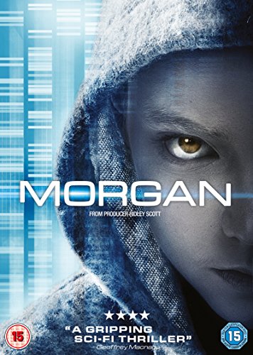 DVD cover for "Morgan" featuring a young person with intense eyes.