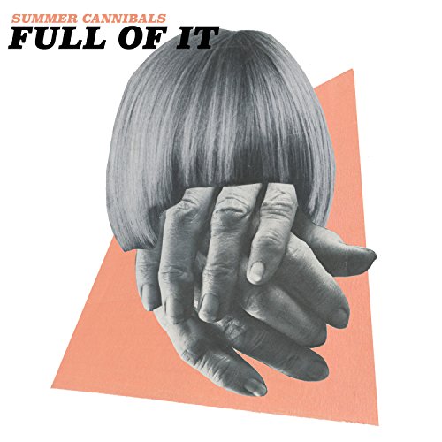 Album cover: collage of hands covering a face on a red background.
