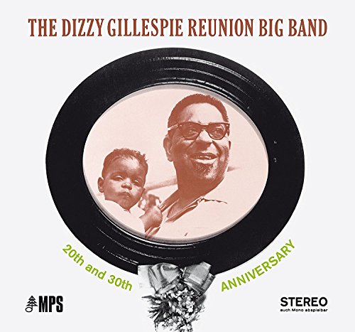 CD cover featuring Dizzy Gillespie’s portrait with a younger image inside a record.
