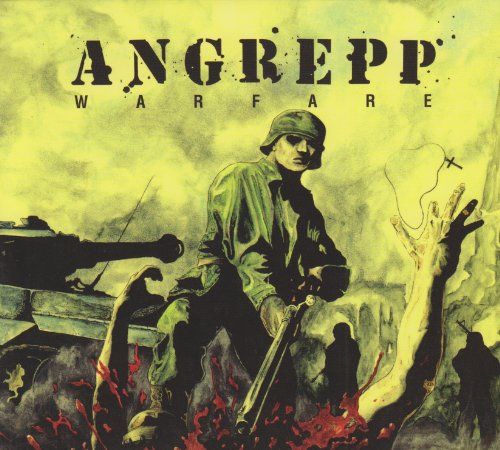 CD cover: soldier with tank, reaching hand, wartime illustration.