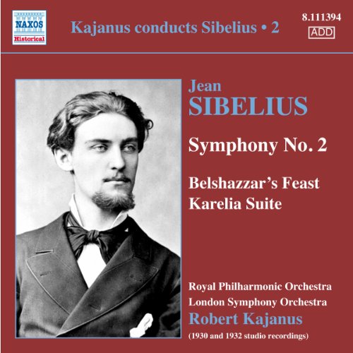 CD cover featuring a portrait of composer Jean Sibelius and text details.