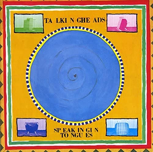 Talking Heads “Speaking in Tongues” CD cover, colorful abstract design.