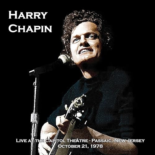 Harry Chapin performing live with a guitar, album cover art.
