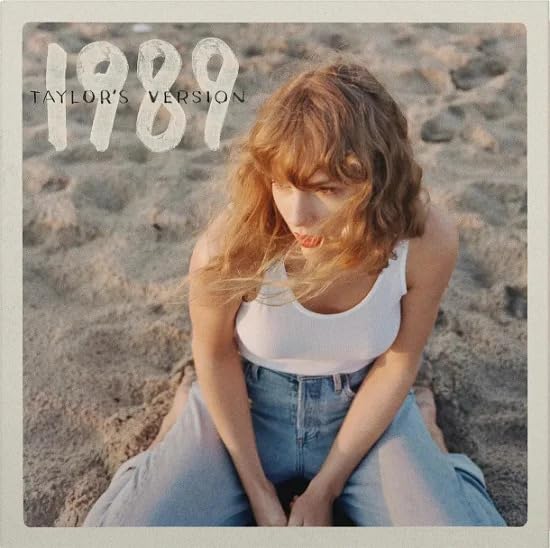 Taylor Swift’s “1989 (Taylor’s Version)” album cover with a beach portrait.