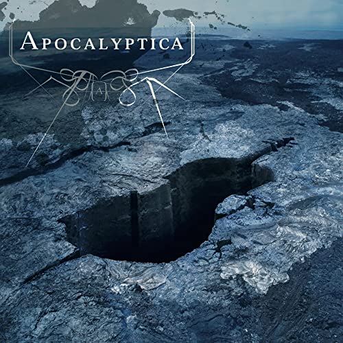 Apocalyptica CD cover: cracked earth with a dark hole and band logo.