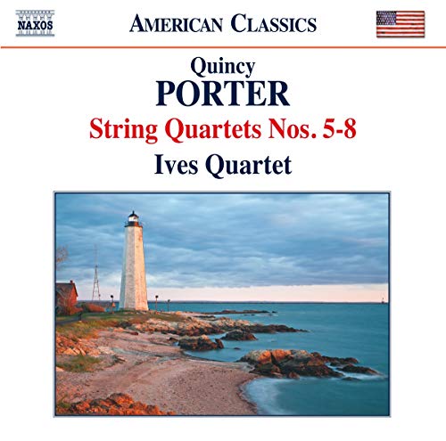 CD cover for Quincy Porter’s String Quartets, Ives Quartet, with lighthouse image.