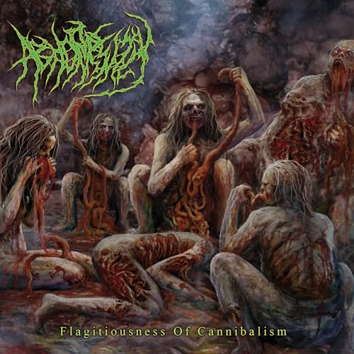 CD album cover depicting gruesome, decaying figures engaged in cannibalism.