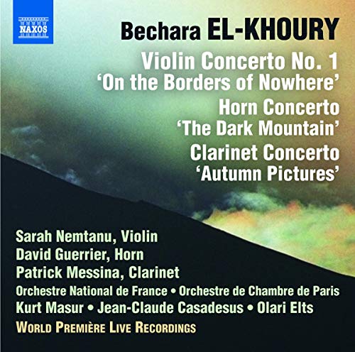 CD cover for El-Khoury concertos featuring Sarah Nemtanu, David Guerrier, Patrick Messina.