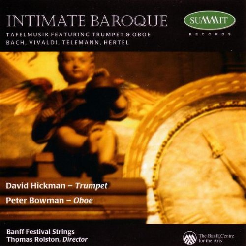 CD cover: cherub statue, brass instruments, and text listing composers/performers.