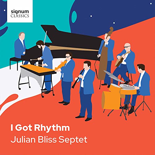 CD cover: stylized jazz musicians playing instruments, red and blue background.