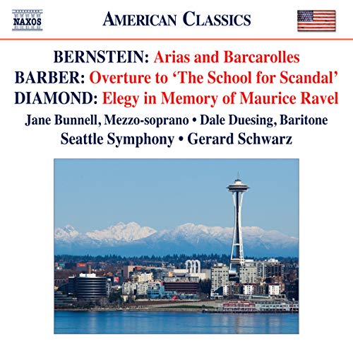 CD cover with Seattle skyline and Space Needle under mountains.