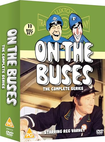 On The Buses" DVD cover featuring cartoon and live-action characters.