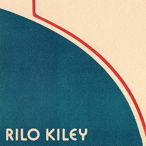 Rilo Kiley album cover: teal and cream with red curved line, text.