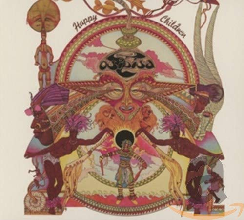 Album cover for Osibisa’s “Happy Children” featuring colorful figures and masks.