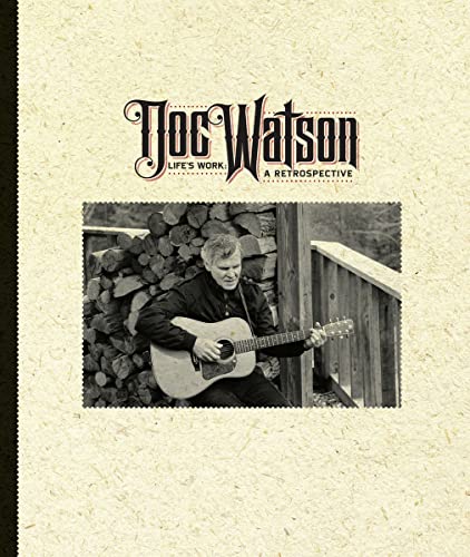 Doc Watson CD cover with a black and white photo of him playing guitar.