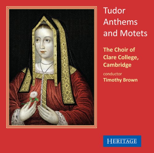 CD cover: portrait of a woman in Tudor attire, red background.