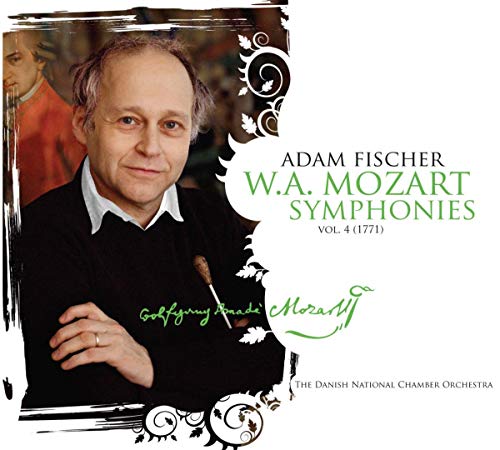 CD cover featuring conductor Adam Fischer and text “W.A. Mozart Symphonies.”