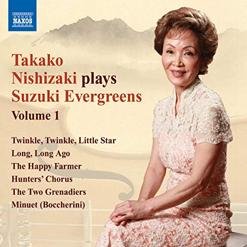 CD cover featuring Takako Nishizaki, a violinist, in a floral dress.