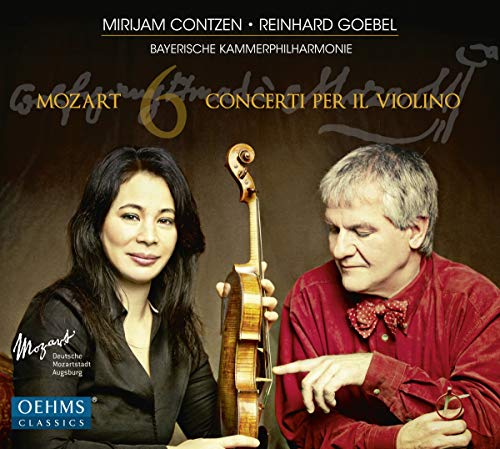 CD cover featuring two musicians and a violin, titled "Mozart: Concerti.