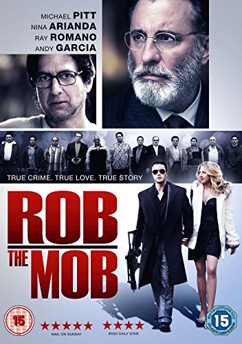 Rob The Mob" DVD cover featuring Michael Pitt, Nina Arianda, and Ray Romano.
